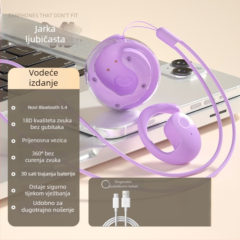 Nove Bluetooth slušalice s kostnom provodljivošću i AI prijevodom, sportskog otvorenog dizajna, s dugim trajanjem baterije