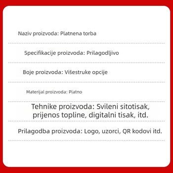 Platnena torba za rame s prilagođenim logotipom