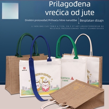 Prilagođena platnena torba s laminiranim trakom, velik kapacitet, promotivna ekološka torba
