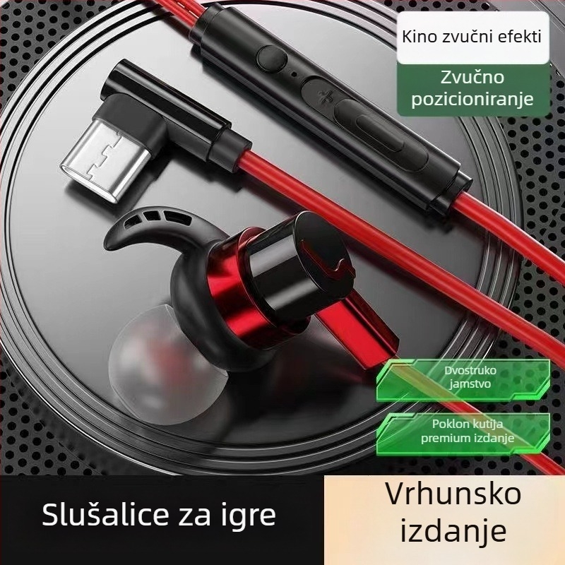 Žičani gaming headset kompatibilan s Black Shark, Redmi K50/K40, Honor, OPPO i vivo, s kabelskim upravljačem