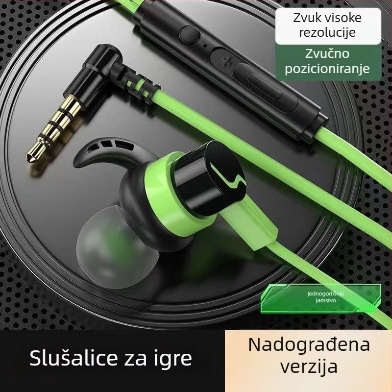 Žičani gaming headset kompatibilan s Black Shark, Redmi K50/K40, Honor, OPPO i vivo, s kabelskim upravljačem