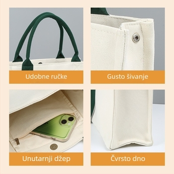 Trodimenzionalna platnena torba s prilagođenim logotipom, velika tote torba, torba za kupovinu s trakom za tvrtke i škole, na skladištu