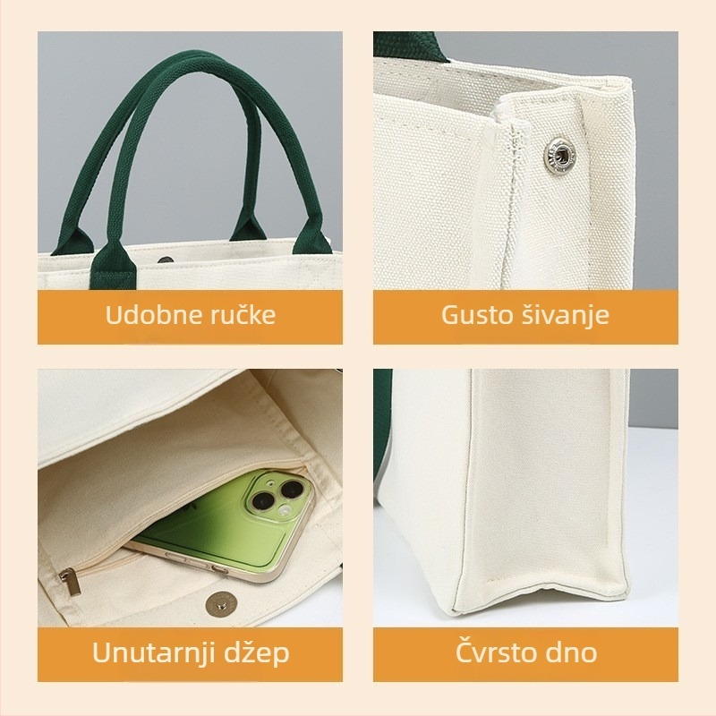 Trodimenzionalna platnena torba s prilagođenim logotipom, velika tote torba, torba za kupovinu s trakom za tvrtke i škole, na skladištu