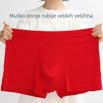 Muške bokserice od modalnog pamuka, prozračne, slobodan kroj, velike veličine, crvene