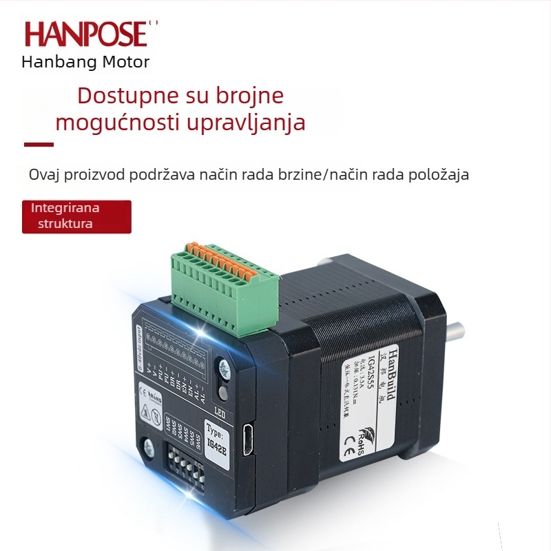 42V integrirani DC servo motor niskog napona, 30W/55W/80W/110W, do 4000 rpm, tih rad