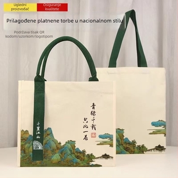 Prilagođena tote torba s logom za školsku i korporativnu promociju, suvenir dar, laminirana platnena torba