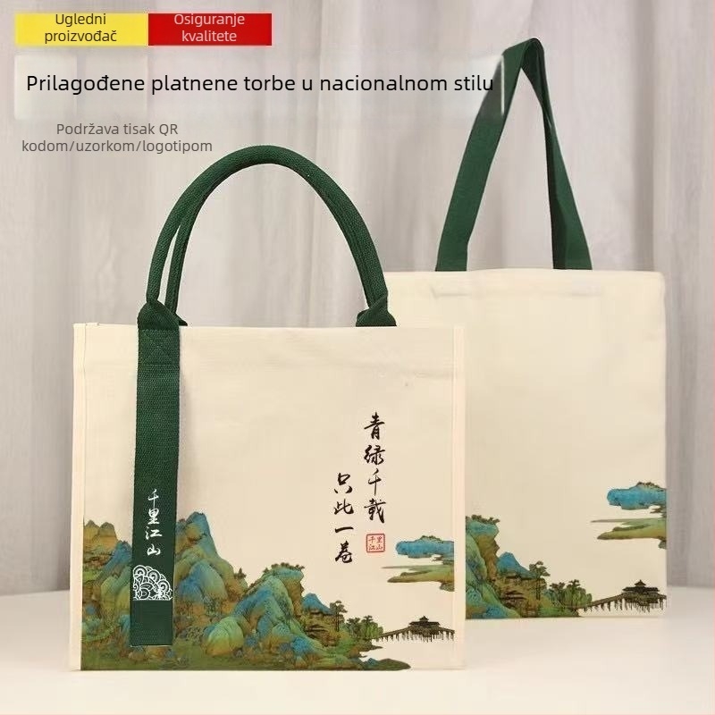 Prilagođena tote torba s logom za školsku i korporativnu promociju, suvenir dar, laminirana platnena torba