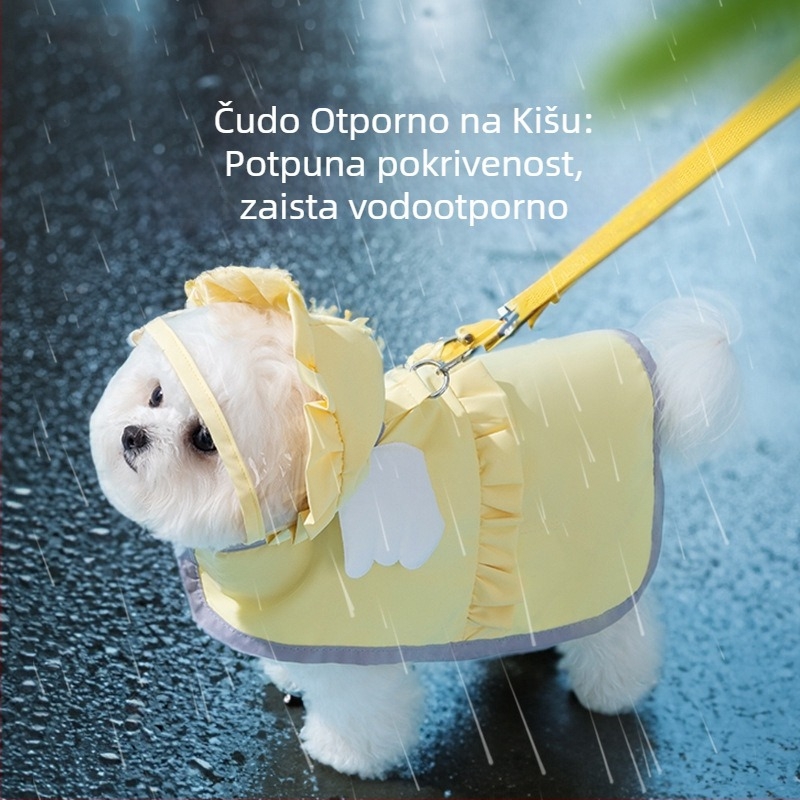 Vodootporan kaput za pse malih i srednjih veličina, pogodan za kišne šetnje; za pasmine Teddy i Bichon Frisé.