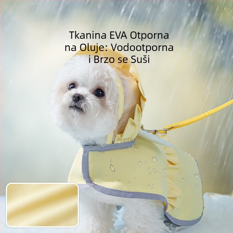 Vodootporan kaput za pse malih i srednjih veličina, pogodan za kišne šetnje; za pasmine Teddy i Bichon Frisé.