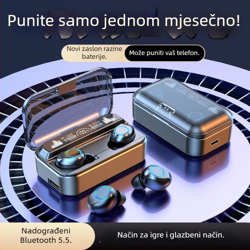 Bežične Bluetooth slušalice, mini in-ear za sport, 5,5 mm drajver, kompatibilne s Apple i Android