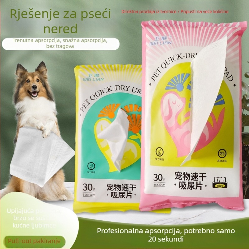 Podloge za mokrenje za pse i mačke, brzo upijanje, visoka apsorpcija, neutralizacija mirisa