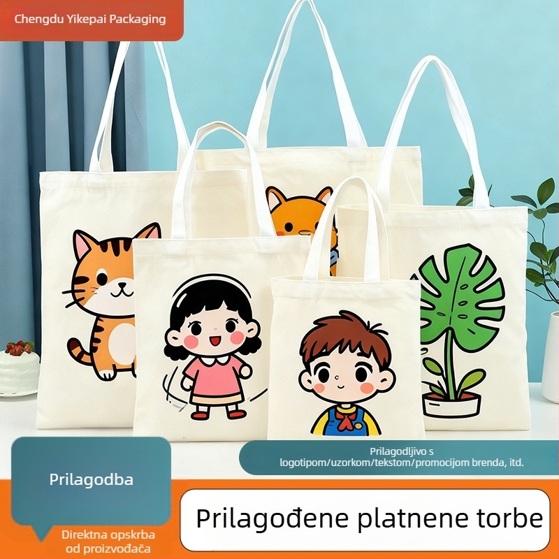 Personalizirana platnena torba za kupovinu s logotipom – ekološka