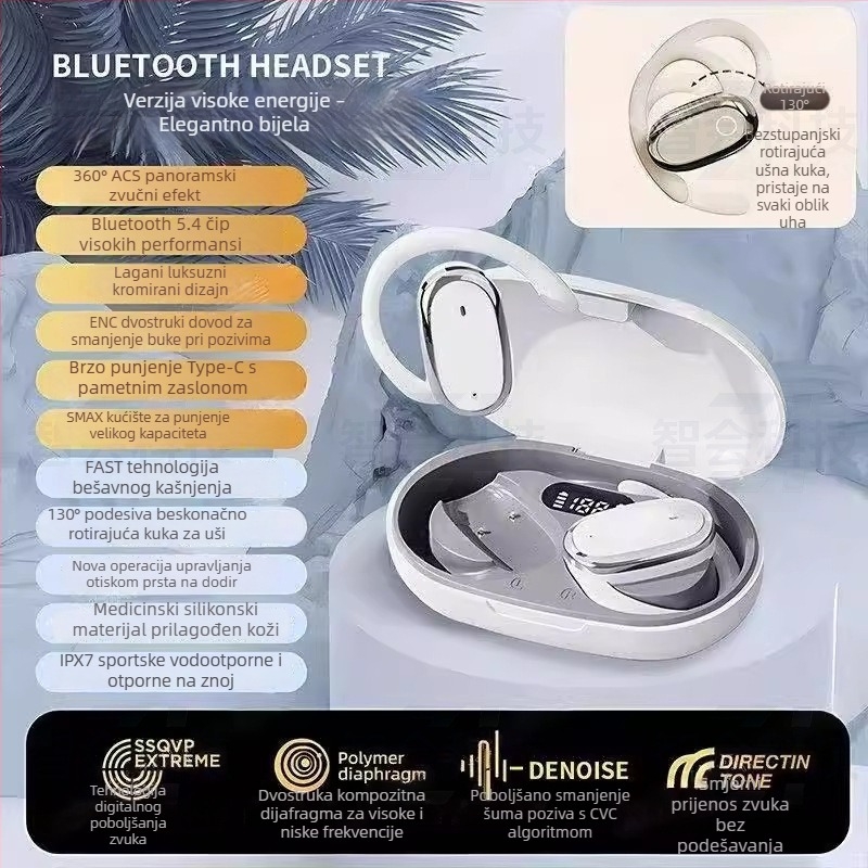 Bežične Bluetooth slušalice, in-ear, stereo zvuk, silikonska izrada, trajanje baterije 4-8 sati