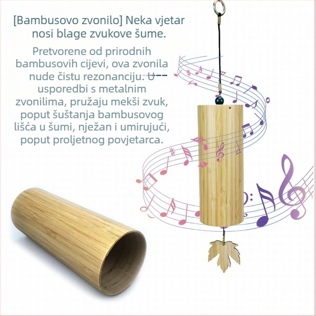 Bambusni zvončići za vjetar – ručno izrađeni privjesak, etno stil