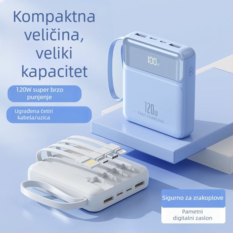3C certificirani power bank s brzim punjenjem 20000 mAh velikog kapaciteta, pogodan za letove, s otiskom logotipa