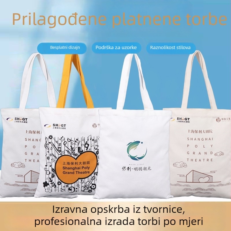 Torba preko ramena od pamukovog platna, prilagodljiva, kreativan dizajn za studente