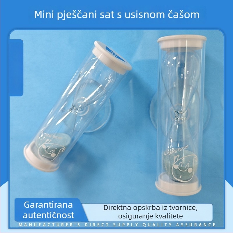 5-minutni otporni stakleni pješčani sat s usisnom čašicom za kupaonicu, dekorativni predmet