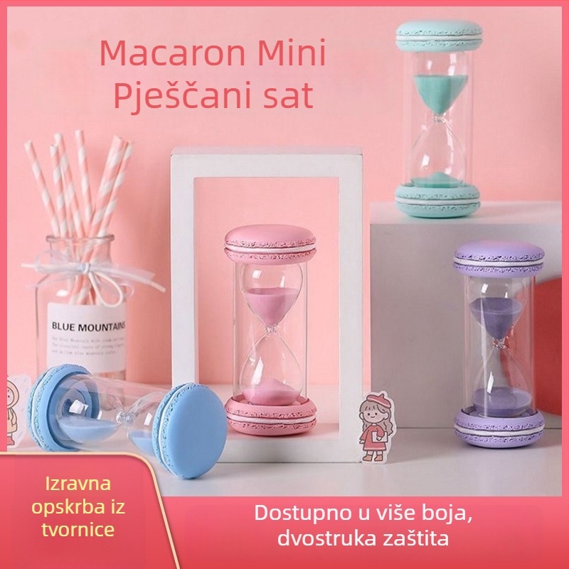 Slatki makaron-pješčani mjerač vremena za djecu, siguran za četkanje zuba i otporan na padove, 30/45/60 minuta.