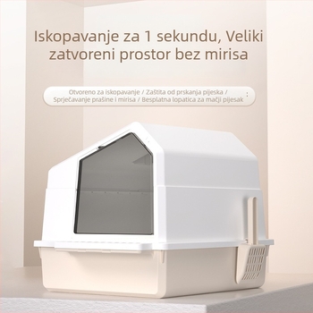 Ekstra velika potpuno zatvorena kutija za mačji pijesak