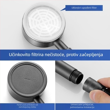 Glava tuša od nehrđajućeg čelika SUS304, protiv začepljenja, odvojiva i periva, ručni tuš pod pritiskom