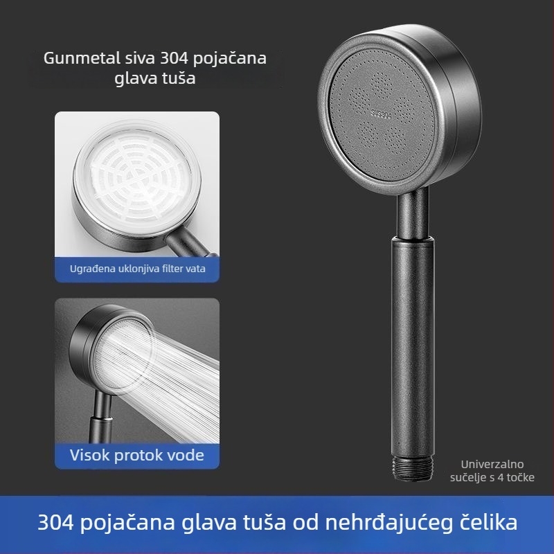 Glava tuša od nehrđajućeg čelika SUS304, protiv začepljenja, odvojiva i periva, ručni tuš pod pritiskom