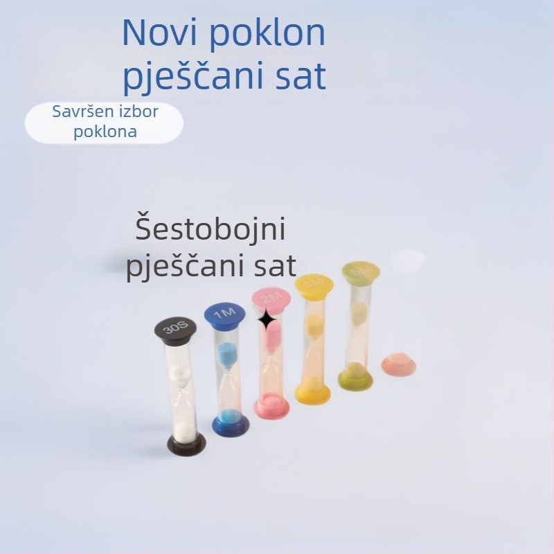 Stakleni pješčani sat — dar za reklamu, u modernom minimalističkom stilu