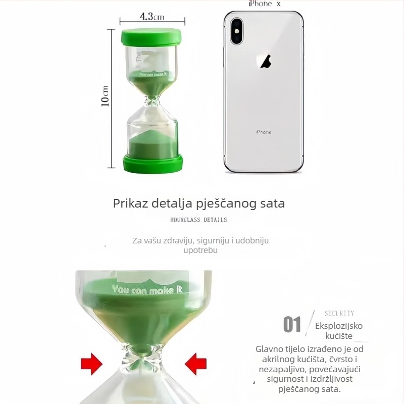 Sat u obliku voćnog pijeska, elegantan stolni ukras za učenje, kreativan dar s mogućnošću otiska logotipa