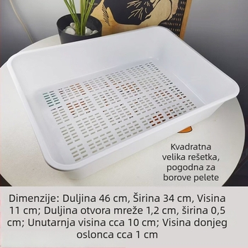 Samostalna mreža kutije za mačju WC za granulisani borov pijesak, kristalni pijesak i tofu pijesak