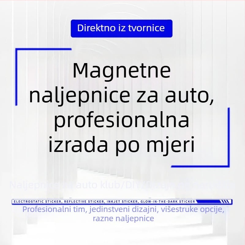 Reflektirajući magnetski naljepak za karoseriju i stražnje staklo — prilagodljivi klubni decal za DIY modifikacije automobila