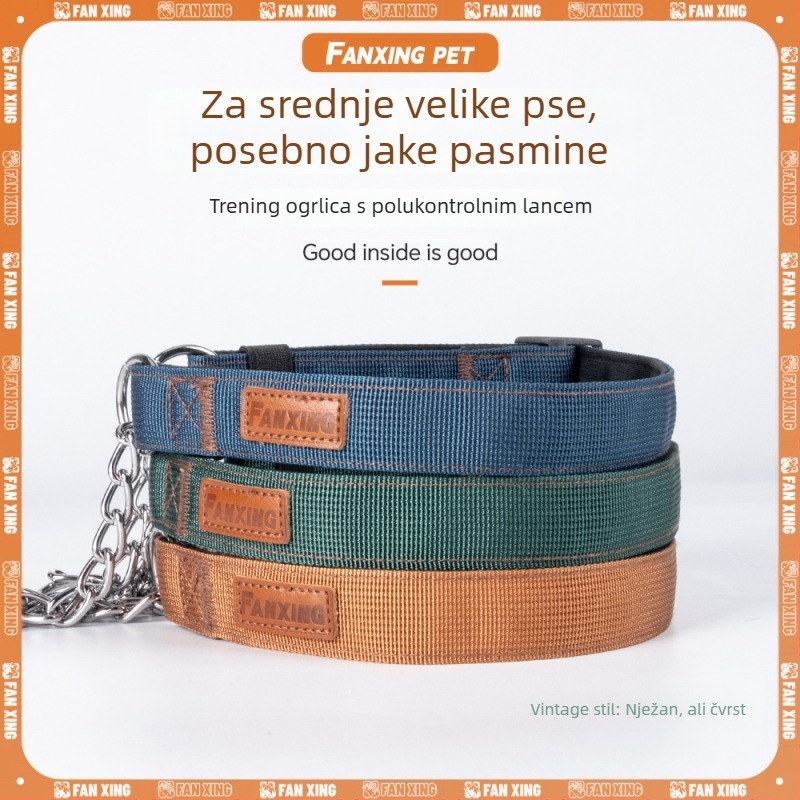 P‑lančana ogrlica za pse, vanjska najlonska ogrlica za srednje i velike pse