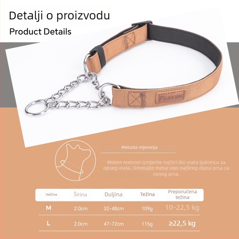 P‑lančana ogrlica za pse, vanjska najlonska ogrlica za srednje i velike pse