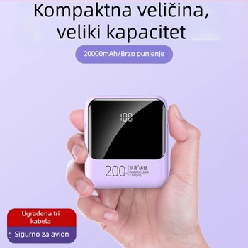 Power Bank Excellent s kapacitetom 20000mAh, s uključenim kabelom, ultra-tanki i kompaktni, pogodan za putovanja avionom.