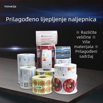 Naljepnica za tiskanje, naljepnica s logom, prilagodljiva kružna PET samoljepljiva naljepnica, prozirna naljepnica za pakiranje za dostavu
