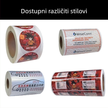Naljepnica za tiskanje, naljepnica s logom, prilagodljiva kružna PET samoljepljiva naljepnica, prozirna naljepnica za pakiranje za dostavu