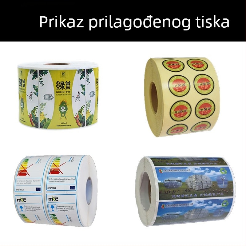 Naljepnica za tiskanje, naljepnica s logom, prilagodljiva kružna PET samoljepljiva naljepnica, prozirna naljepnica za pakiranje za dostavu