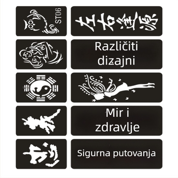 Polupermanentne mini šablone za tetovaže, korejski atlas izrezanih motiva, naljepnice za tetovaže na prste, minimalistički svježi dizajn