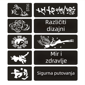 Polupermanentne mini šablone za tetovaže, korejski atlas izrezanih motiva, naljepnice za tetovaže na prste, minimalistički svježi dizajn