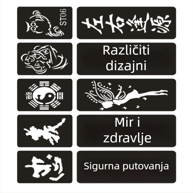 Polupermanentne mini šablone za tetovaže, korejski atlas izrezanih motiva, naljepnice za tetovaže na prste, minimalistički svježi dizajn