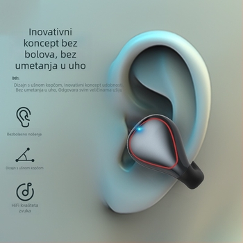 T20 Bluetooth slušalice s dizajnom protoka zraka i klipsom za uho, otvoren dizajn, bežični stereo
