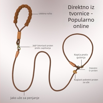 Vodič za pse Show-grade s P-lancom i P-užetom za šetnju, otporan na udarce, za vanjsku upotrebu, za dresuru velikih, srednjih i malih pasa