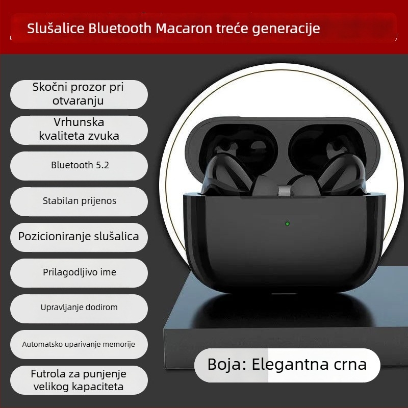 Bežične Bluetooth slušalice s kostnom kondukcijom, klips dizajn, bezbolno nošenje, dugi vijek trajanja baterije, vodootporne za sport i trčanje.