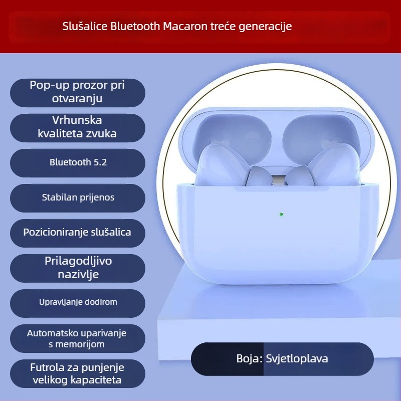 Bežične Bluetooth slušalice s kostnom kondukcijom, klips dizajn, bezbolno nošenje, dugi vijek trajanja baterije, vodootporne za sport i trčanje.