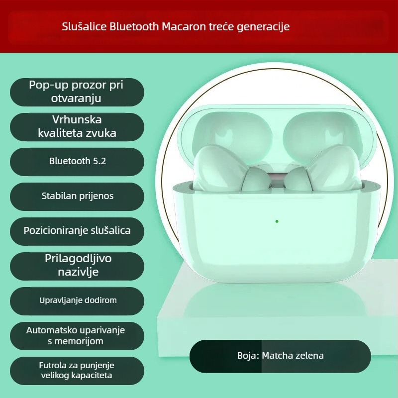 Bežične Bluetooth slušalice s kostnom kondukcijom, klips dizajn, bezbolno nošenje, dugi vijek trajanja baterije, vodootporne za sport i trčanje.