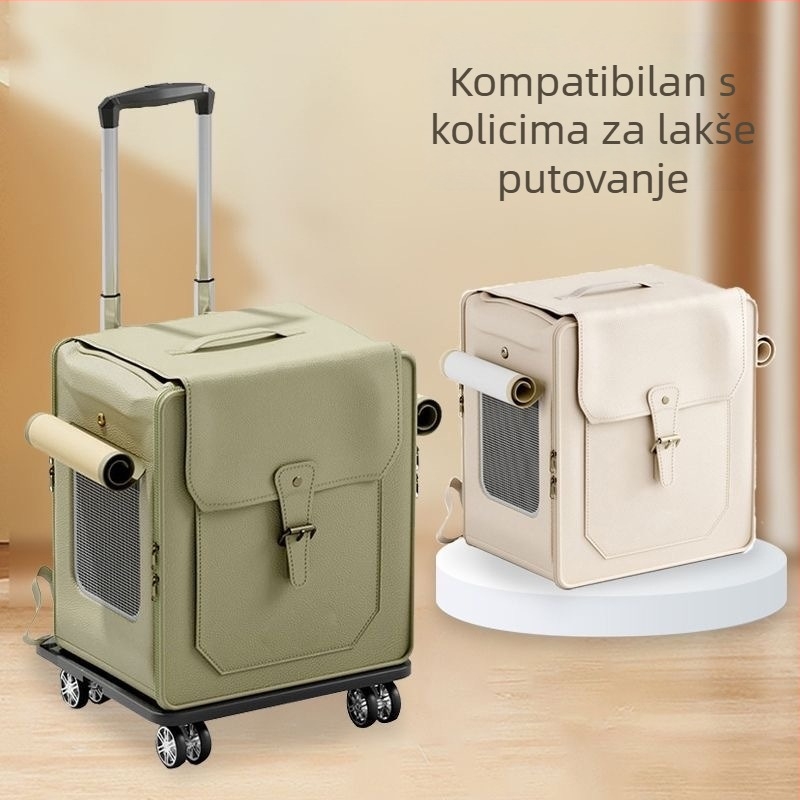 Novi kolica za mačke i pse: prijenosna, s velikim kapacitetom, sklopiva i prozračna torba za kućne ljubimce