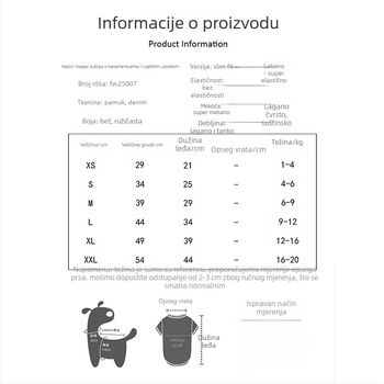 Korejskog stila floralna suknja za kućne ljubimce, prozračna, protiv ispadanja dlake, s džinskim rubom, za male pse