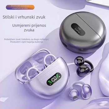 Clip-on bežične Bluetooth slušalice s redukcijom buke, dugotrajna baterija, udoban nošenje, sportski privatni model