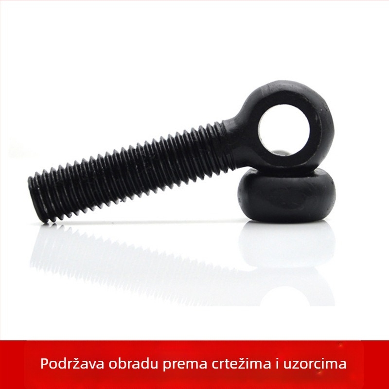8.8 klase visokoučinkoviti okretni vijci s otvorima, crni prsteni za podizanje s očima, vijci s očima