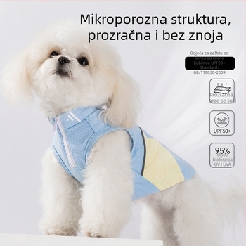Ljetna mrežasta vest za pse i mačke s zaštitom od sunca, dizajn boja u blokovima, prozračna