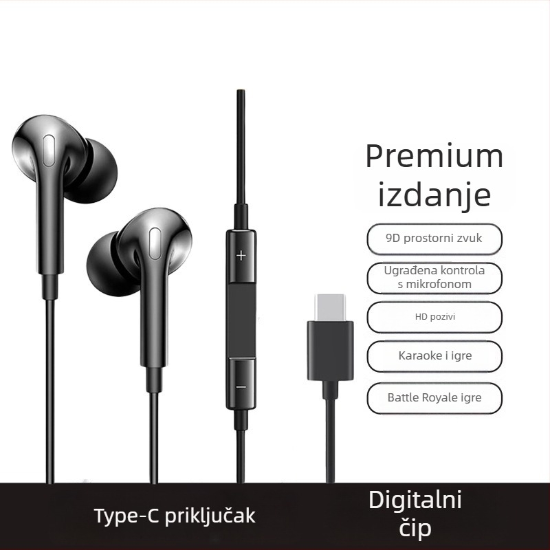 Žične originalne visokokvalitetne in-ear slušalice kompatibilne s Huawei Pura70/70 Ultra/70 Pro+