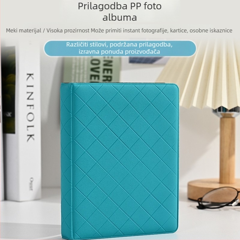3-inčni Polaroid fotoalbum s dijamantnim uzorkom, prilagođeni jednobojni fotoalbum s umetnutim stranicama za pohranu fotografija, kartice i poštanske kartice